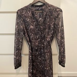 Ann Taylor chestnut and cream colored dress. Knee-length. Size 4